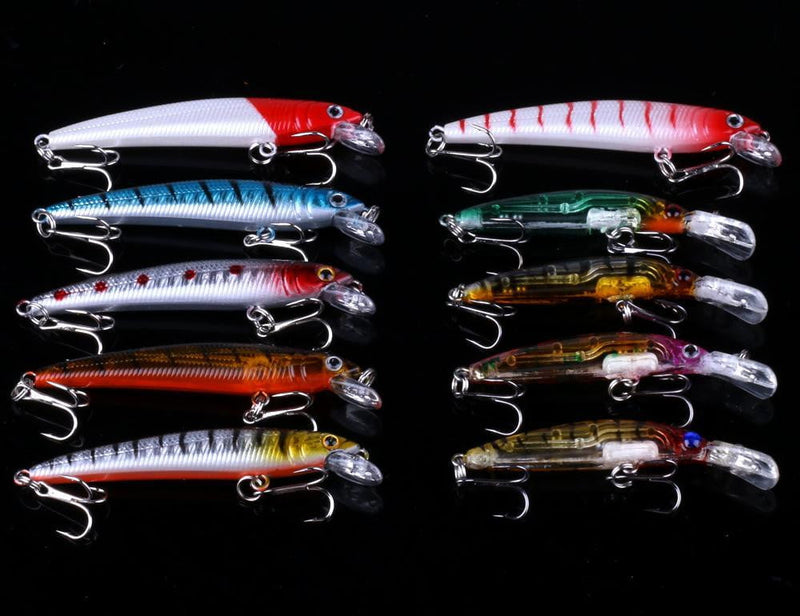 Kepeak ,  Popper Rattlin Saltwater Fishing Bait Kits with High Carbon Steel Treble Hook Tackle Kits - 56pcs