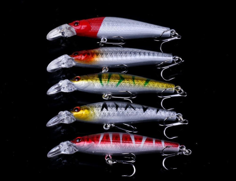 Kepeak ,  Popper Rattlin Saltwater Fishing Bait Kits with High Carbon Steel Treble Hook Tackle Kits - 56pcs