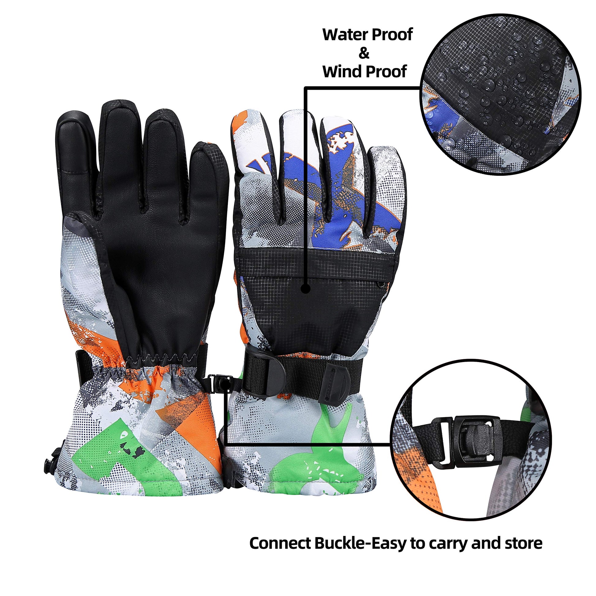 Ski Gloves, Warmest Waterproof and Breathable Snow Gloves,for Parent Child Outdoor - KEPEAK-Pro