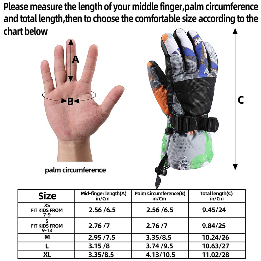 Ski Gloves, Warmest Waterproof and Breathable Snow Gloves,for Parent Child Outdoor - KEPEAK-Pro