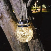 Kepeak 2pcs 30pcs LED String Cracked Glass Ball Solar Hanging Can Light - KEPEAK-Pro