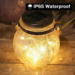 Kepeak 2pcs 30pcs LED String Cracked Glass Ball Solar Hanging Can Light - KEPEAK-Pro