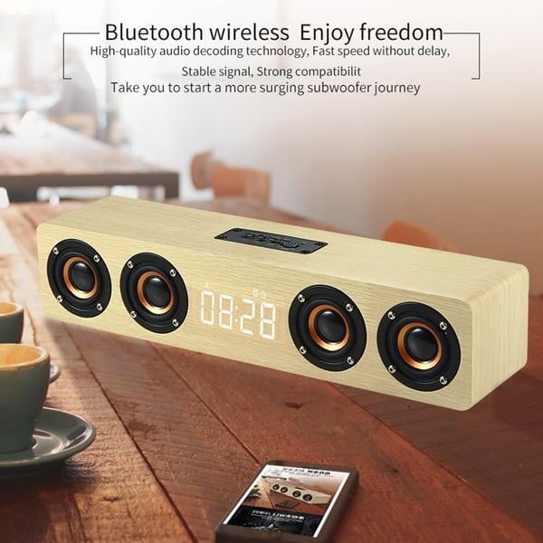 Kepeak  Supports TF FM Wooden Wireless Bluetooth Speaker