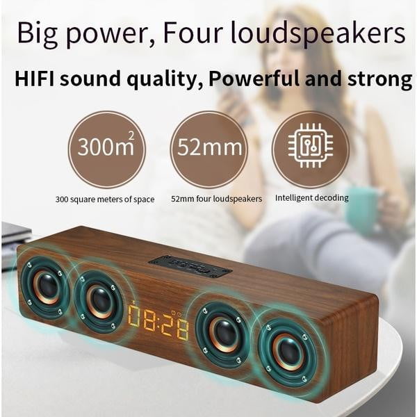 Kepeak  Supports TF FM Wooden Wireless Bluetooth Speaker
