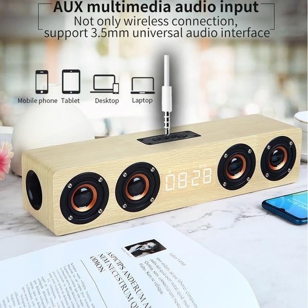 Kepeak  Supports TF FM Wooden Wireless Bluetooth Speaker