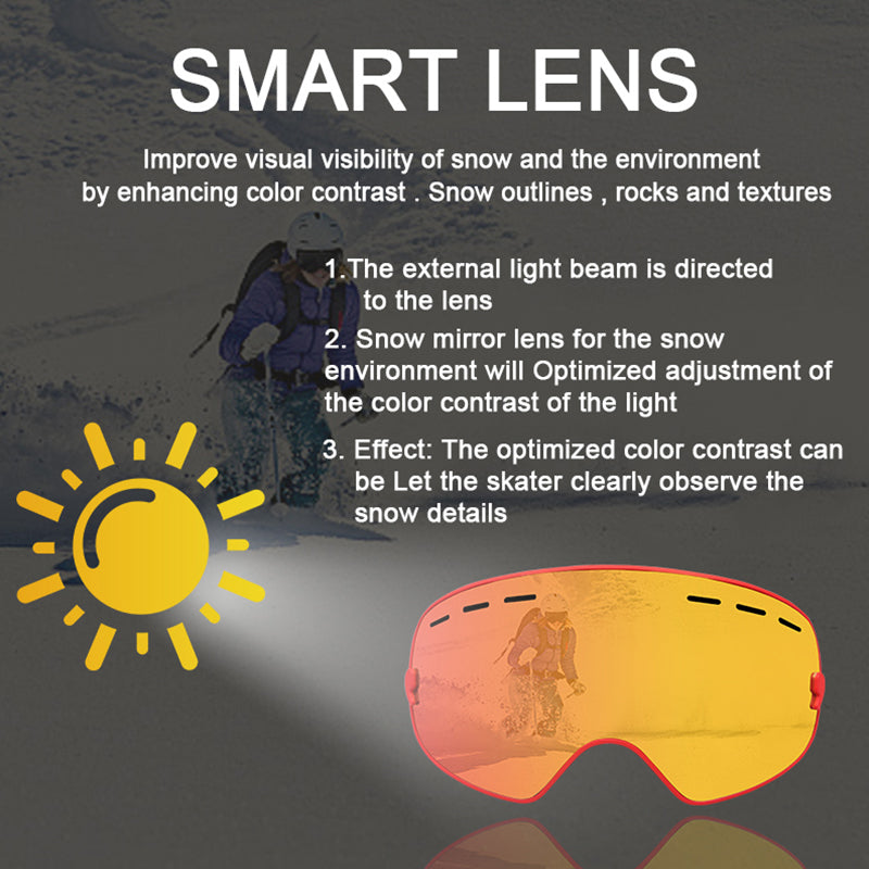 Ski Goggles Unisex Ski Glasses Double Layers UV400 Anti-Fog Big Ski Mask Glasses Skiing Snow Snowboard Goggles