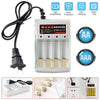 KEPEAK 4 Bay AA AAA Battery Charger, USB High-Speed Charging, Independent Slot, for Ni-MH Ni-CD Rechargeable Batteries