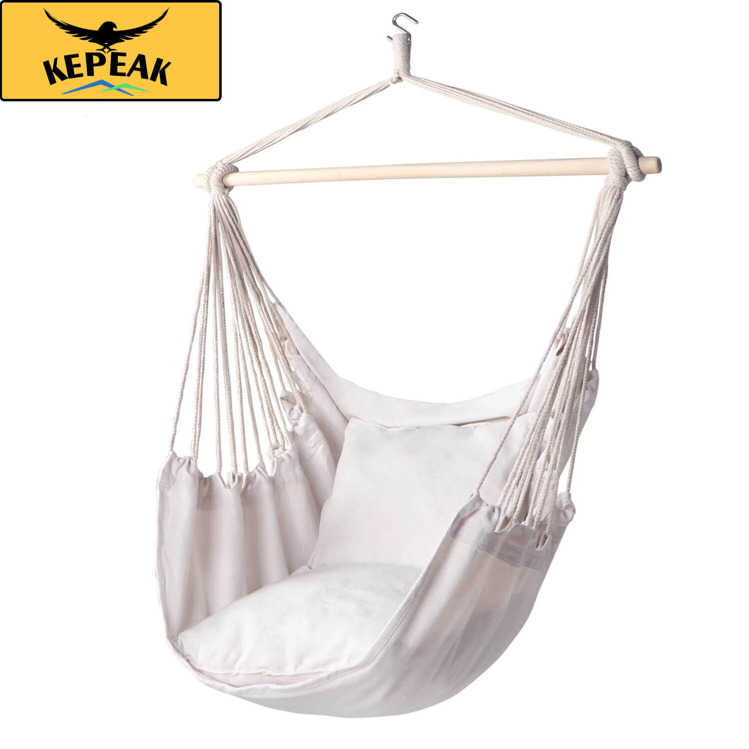 Kepeak Beige 320 Lbs-2 Cushion Bag Hammock - KEPEAK-Pro