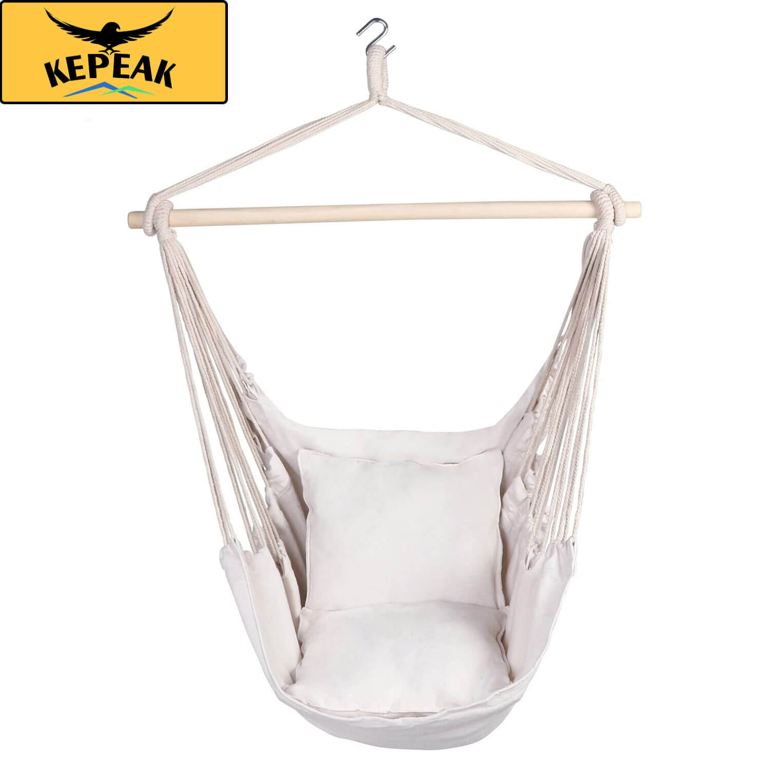 Kepeak Beige 320 Lbs-2 Cushion Bag Hammock - KEPEAK-Pro