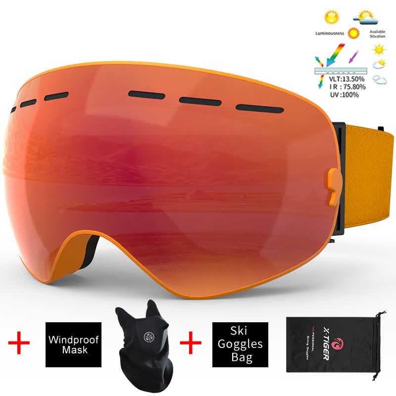 Ski Goggles Unisex Ski Glasses Double Layers UV400 Anti-Fog Big Ski Mask Glasses Skiing Snow Snowboard Goggles