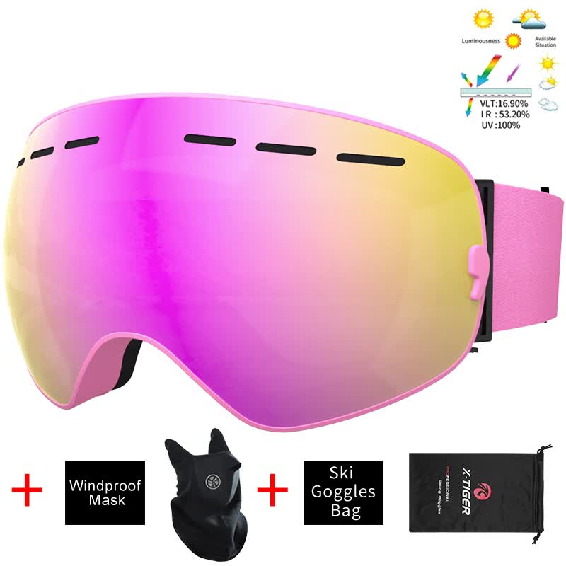 Ski Goggles Unisex Ski Glasses Double Layers UV400 Anti-Fog Big Ski Mask Glasses Skiing Snow Snowboard Goggles